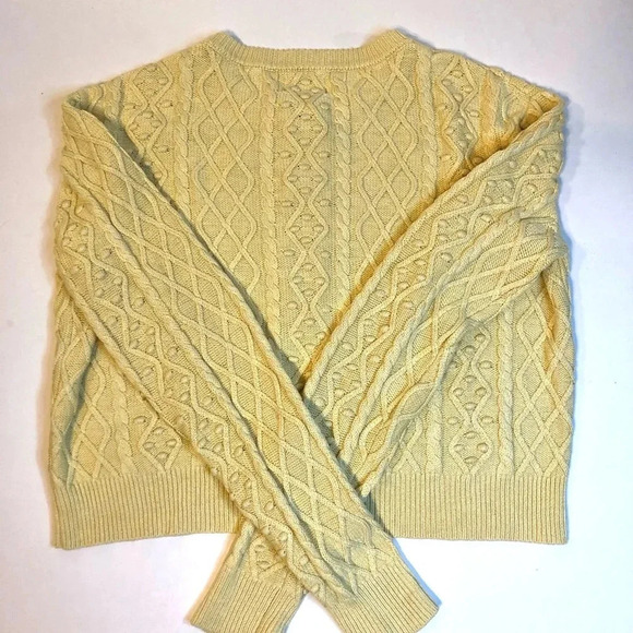 LouLou Studio Women's Scoop Neck Cable Knit Silk/Linen Cardigan Sweater. Size M - Picture 6 of 10